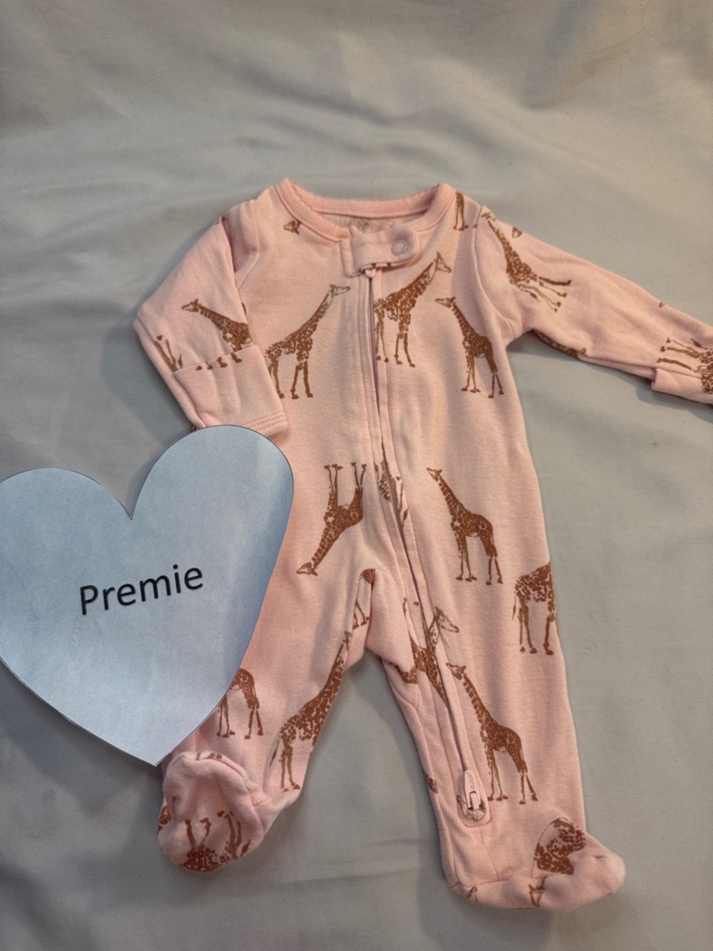 Carter's Pink Giraffe Print Footed One-Piece